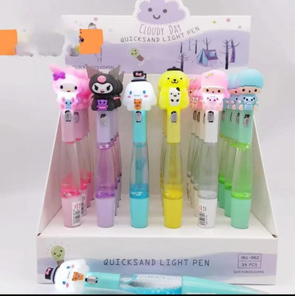 Lapiceros Sanrio con Luz y glitter